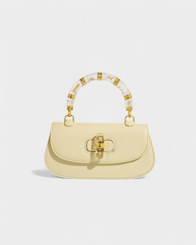 ZARLA Bamboo Handle Faux Leather Bag