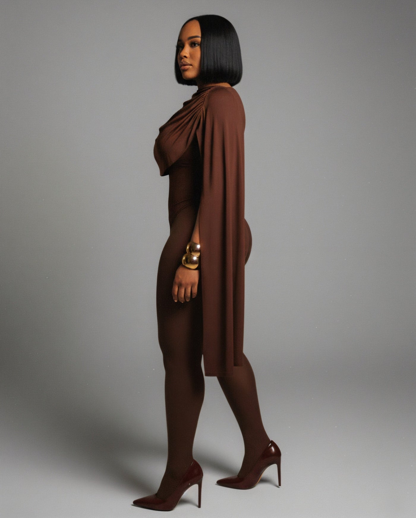 RELANI Draped Illusion Jumpsuit
