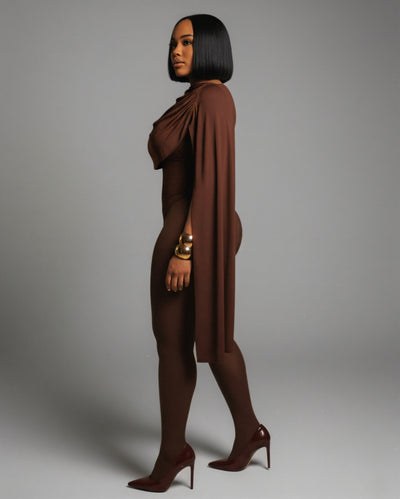 RELANI Draped Illusion Jumpsuit