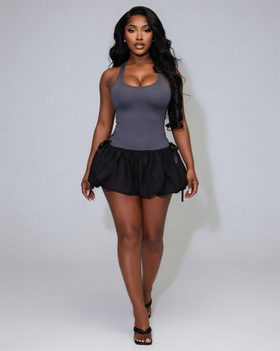 MAURELLE Tank Top Bubble Hem Mini Dress