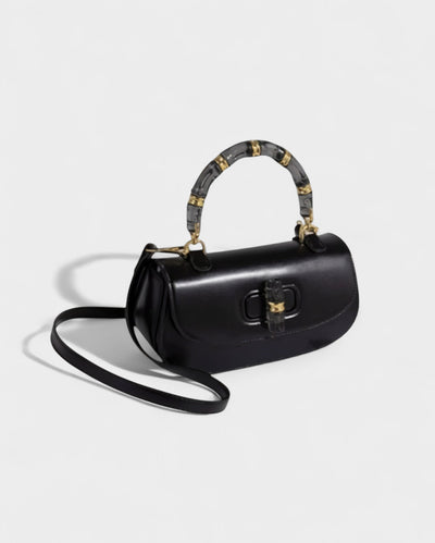 ZARLA Bamboo Handle Faux Leather Bag