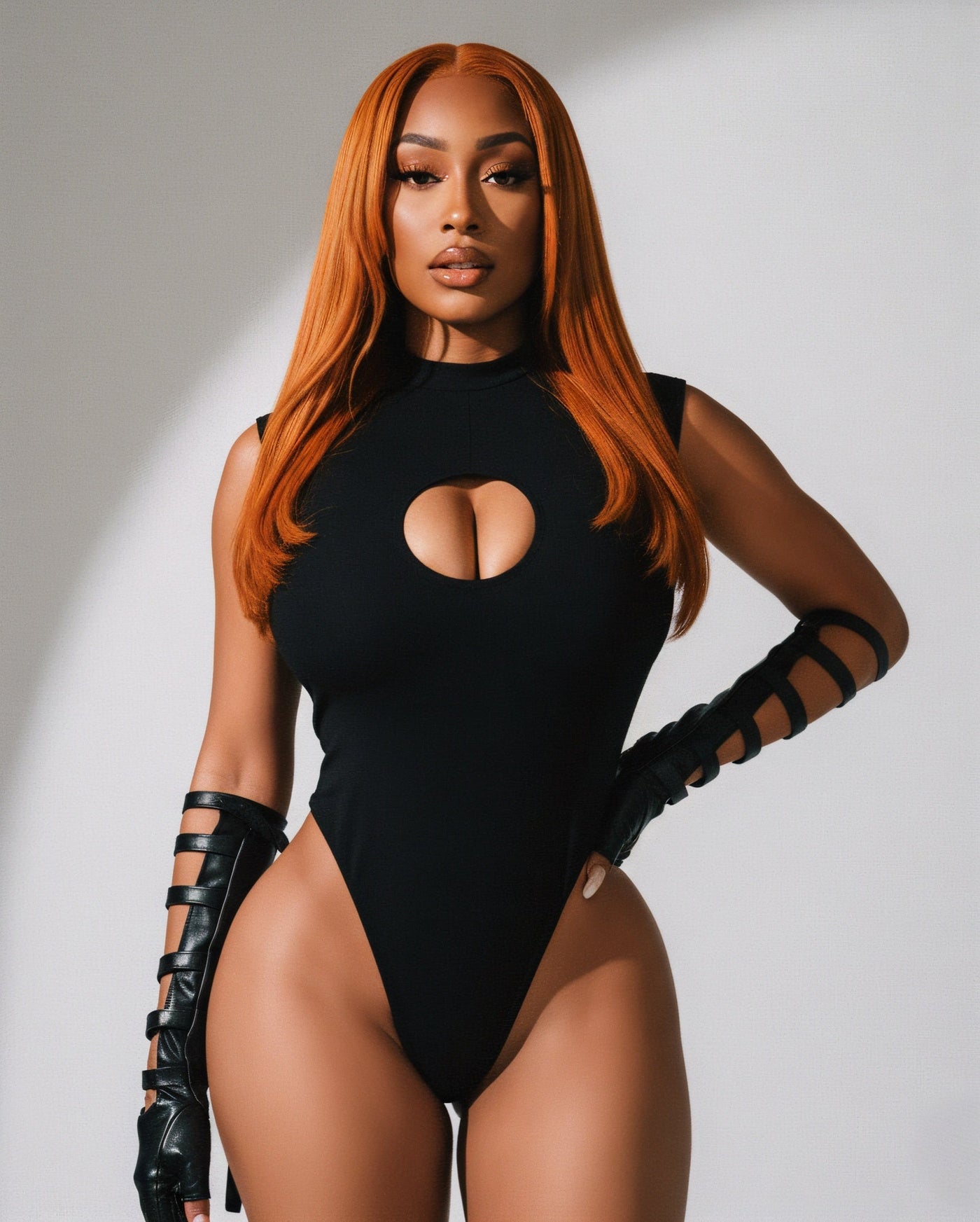 SLYRA Keyhole Front Cap-Sleeve Bodysuit