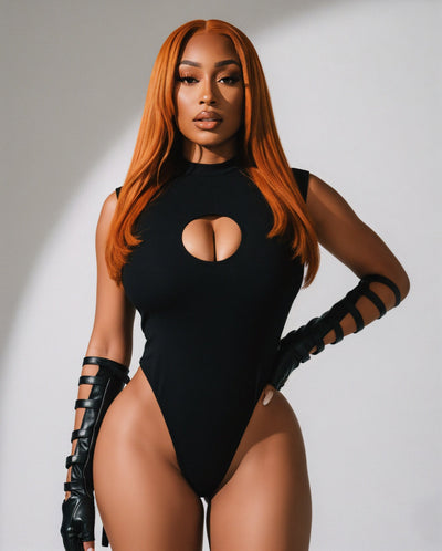 SLYRA Keyhole Front Cap-Sleeve Bodysuit