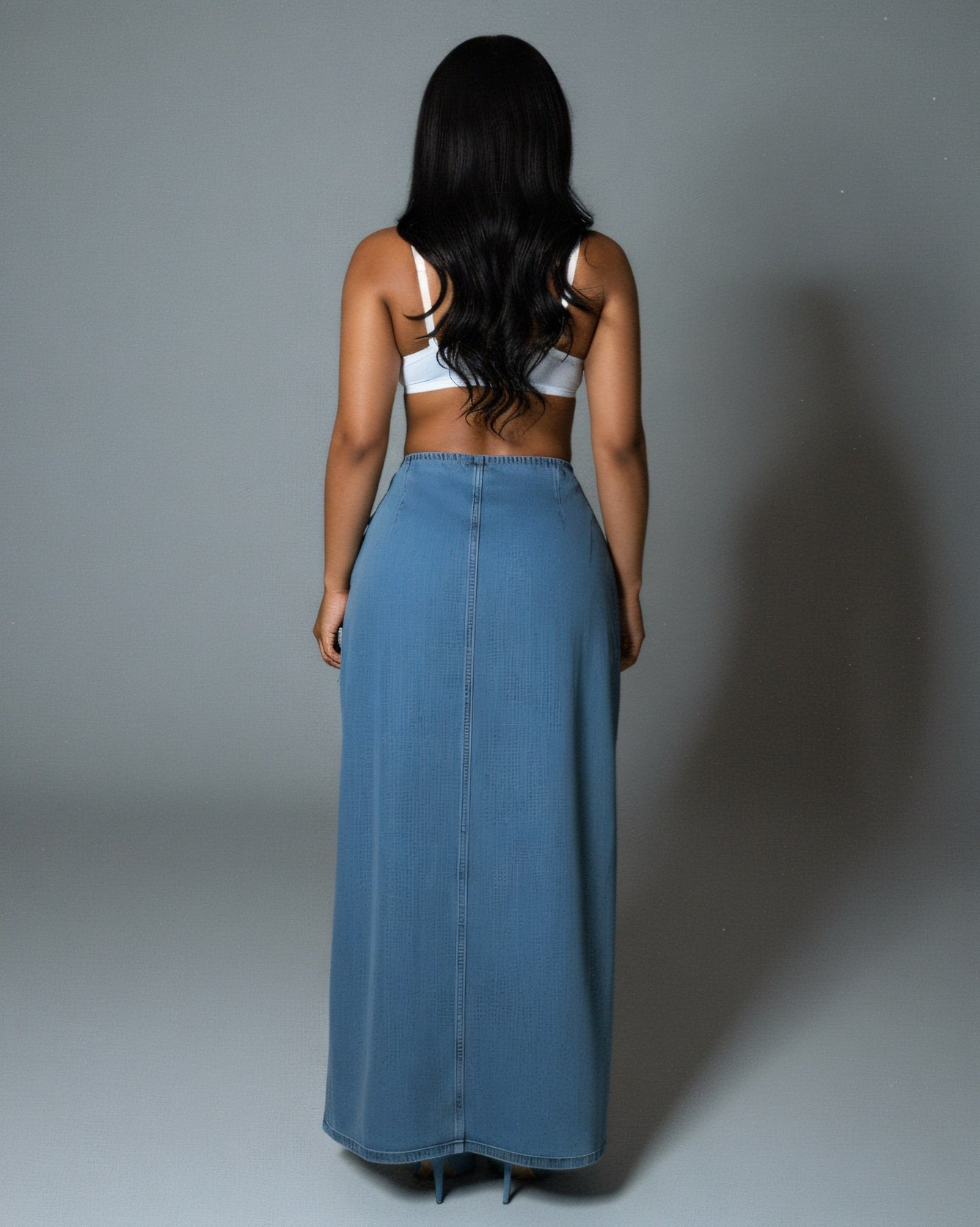 NATALIE Denim Lace-Up Grommet Skirt