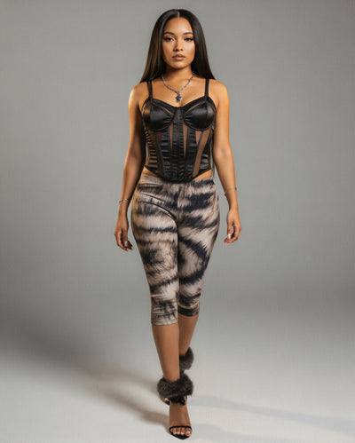 MOXIE Zebra Print Capri Pants