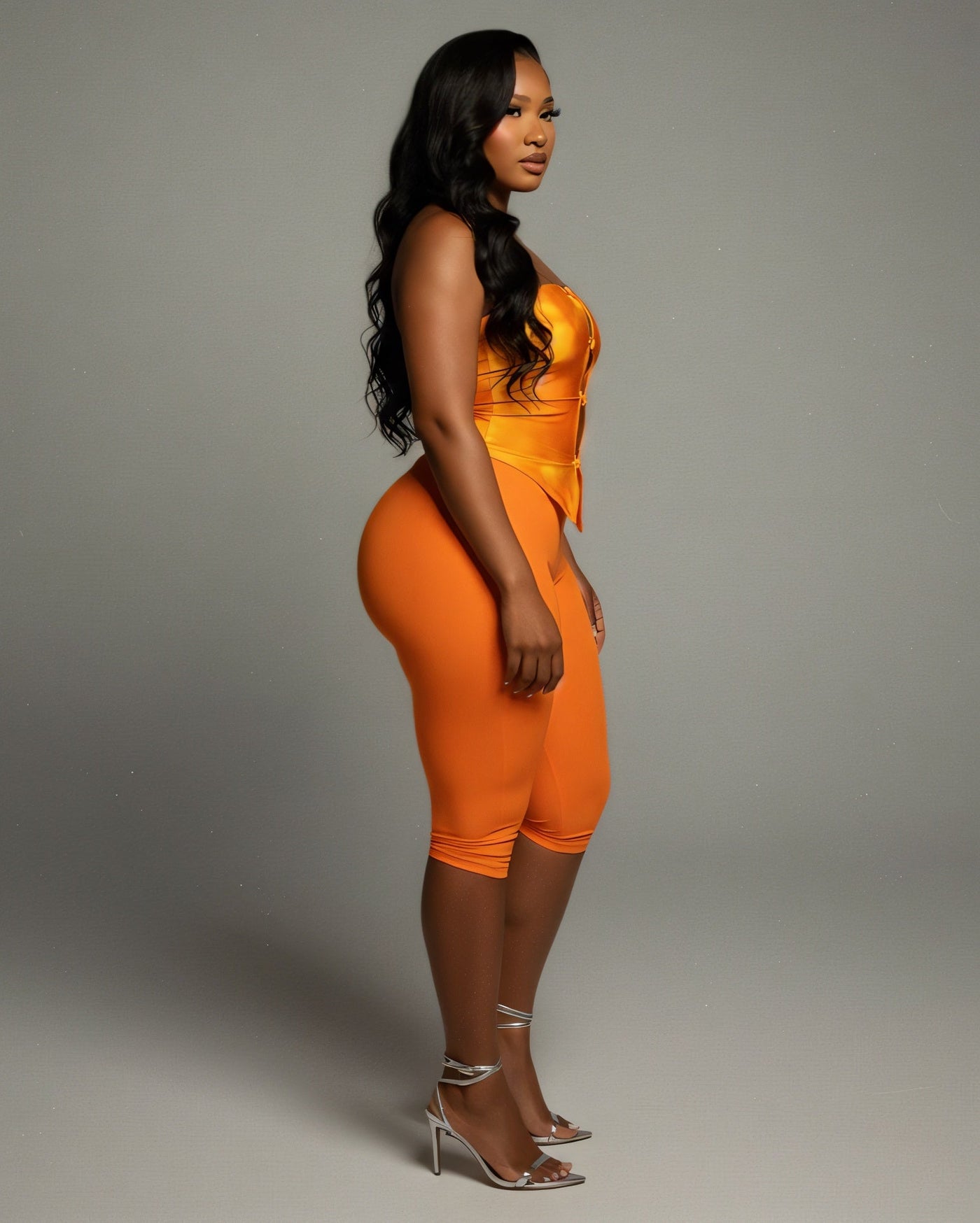 ELLIE Strapless Ring Detail Top & Capri Pants