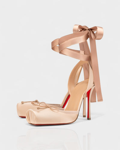 BREN Red Sole Ballet Lace-Up Stiletto Heels