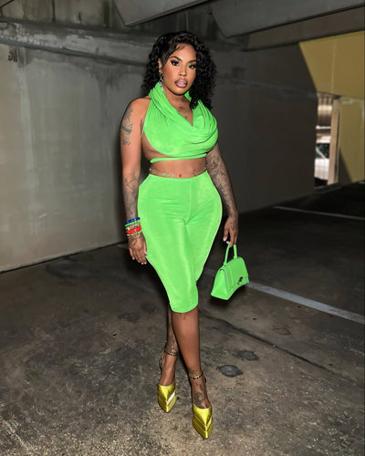 AZALEA Hooded Top & Capri Pants Set