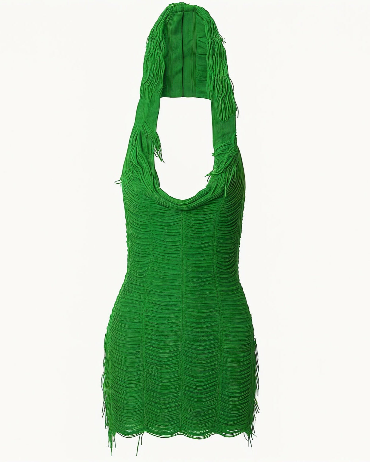 AUDRINA Hooded Tassel Mini Dress