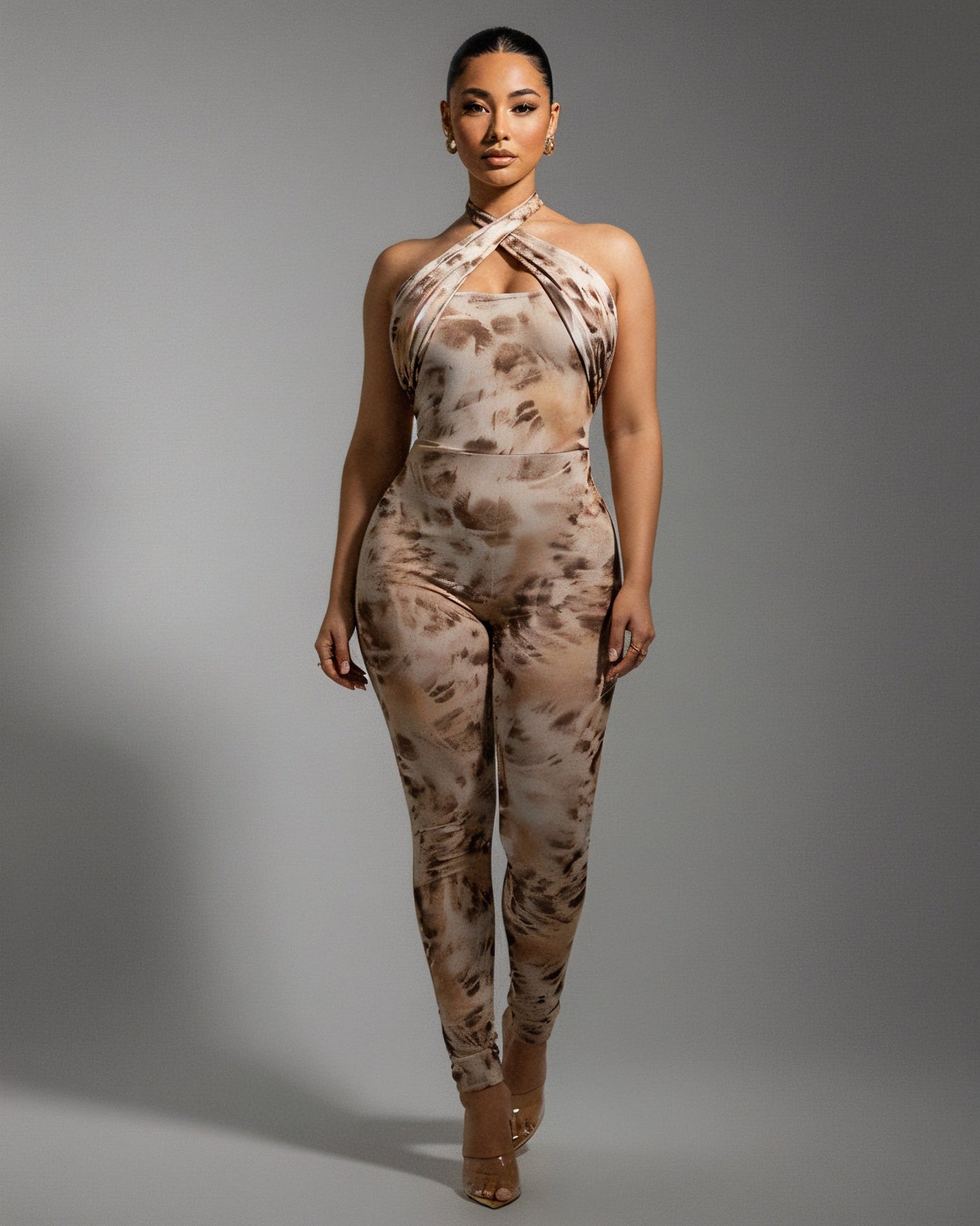 GIANA Crisscross Halter Jumpsuit