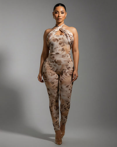 GIANA Crisscross Halter Jumpsuit