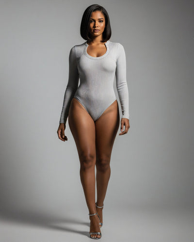 HALEY Ribbed Long-Sleeve Bodysuit