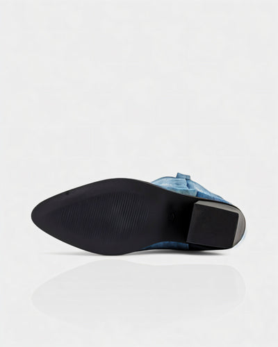 ALIANA Embroidered Denim Cowboy Boots