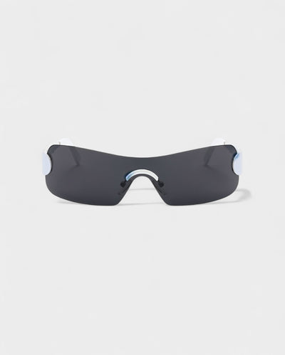 AMORA Circle Embellished Rimless Shield Sunglasses