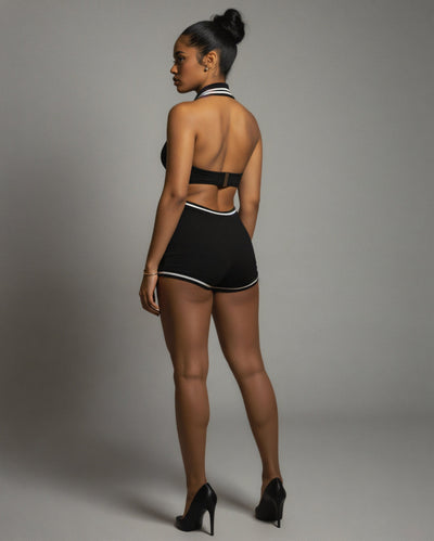 JEYNE Backless Halter Sleeveless Romper