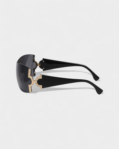 YORAYA Shield Rimless Oversized Sunglasses