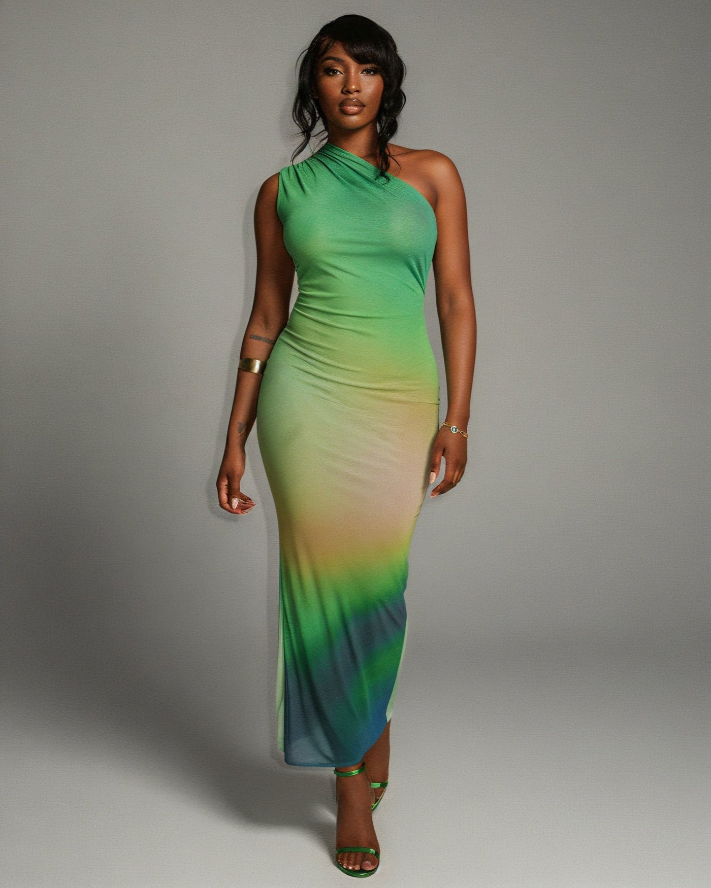 VAIDA Sleek One-Shoulder Maxi Dress