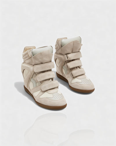 AZURA Suede High-Top Wedge Sneakers