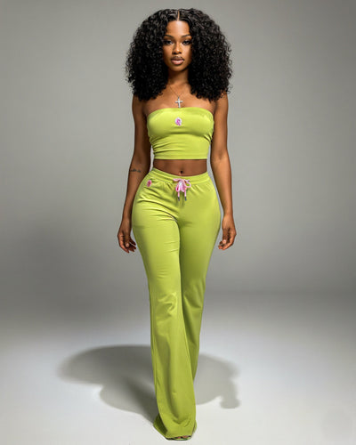 CASHLEY Bandeau Top and Flare Pants Set