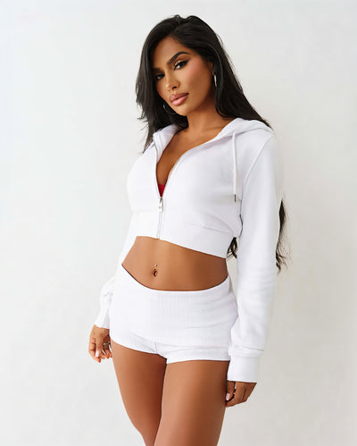 NARYA Cropped Hoodie & Mini Short Set