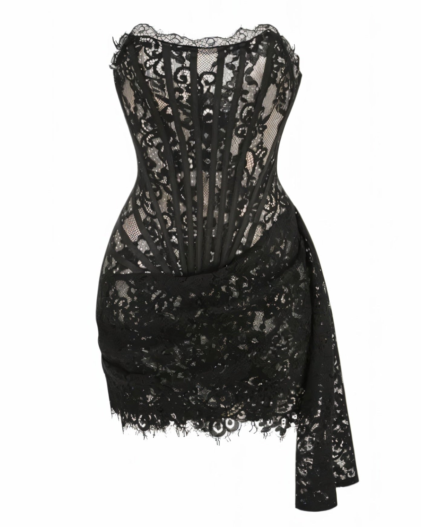 DARLENE Strapless Lace Corset Mini Dress