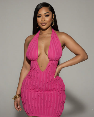 ELAINA Hollow Wavy Mini Dress