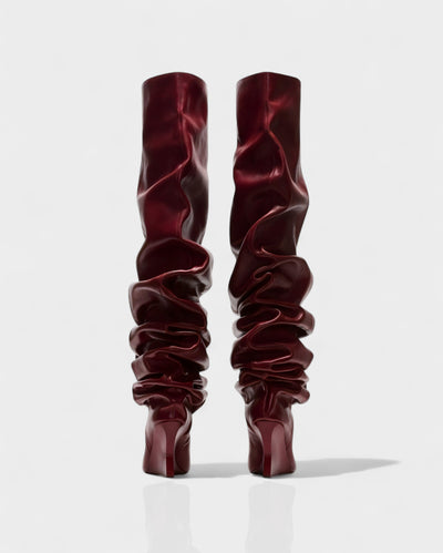 ELOURA Slouch Knee-High Wedge Heel Boots