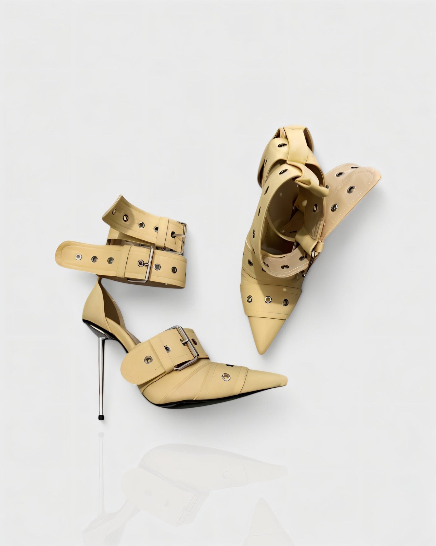 MARILYN Buckle Strap Pointed-Toe Stiletto Heels