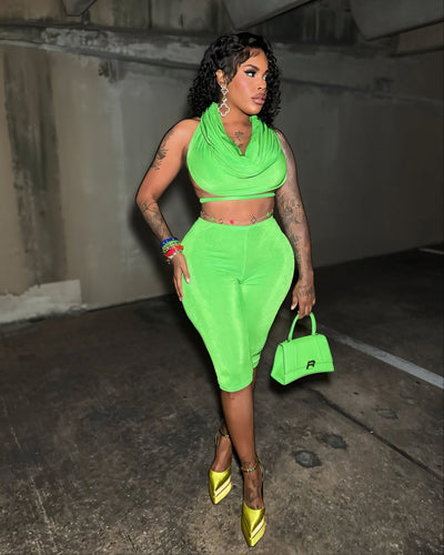 AZALEA Hooded Top & Capri Pants Set