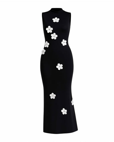 ESTRA Floral Appliqué Sleeveless Maxi Dress