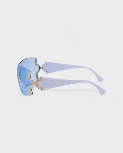 YORAYA Shield Rimless Oversized Sunglasses