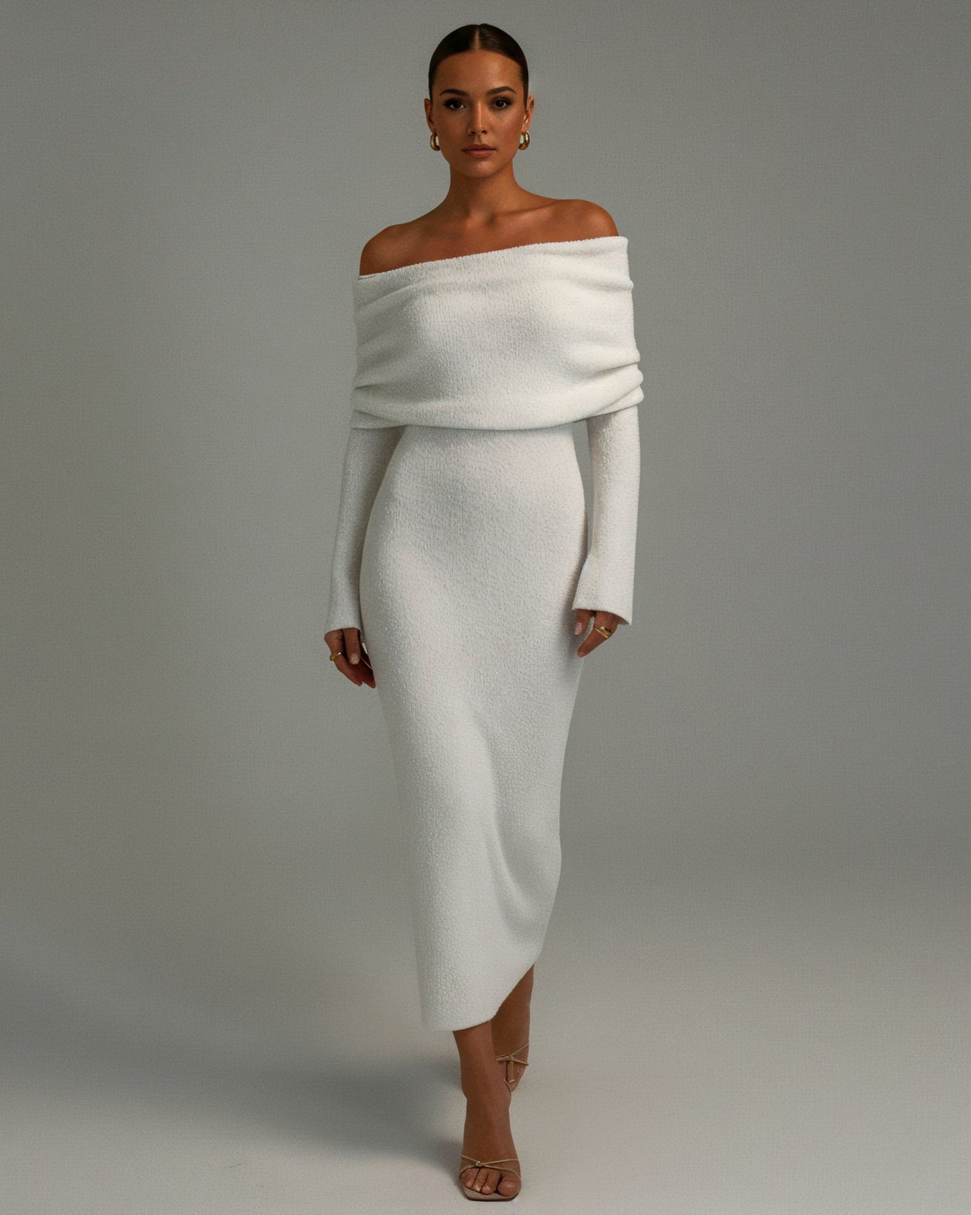 ANGELICA Knit Off-Shoulder Maxi Dress