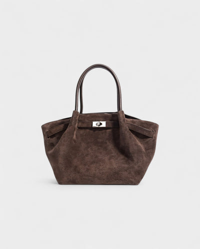 EVANNA Faux Suede Leather Shoulder Tote Bag