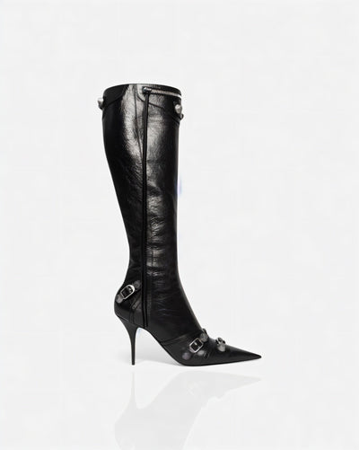 WENA Studded Pointed Toe Knee-High Boots