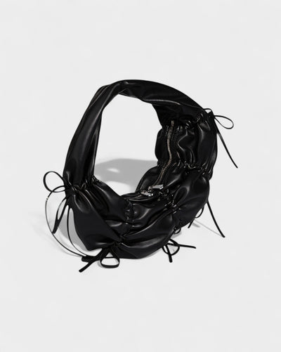 YONA Ruched Bow Shoulder Bag