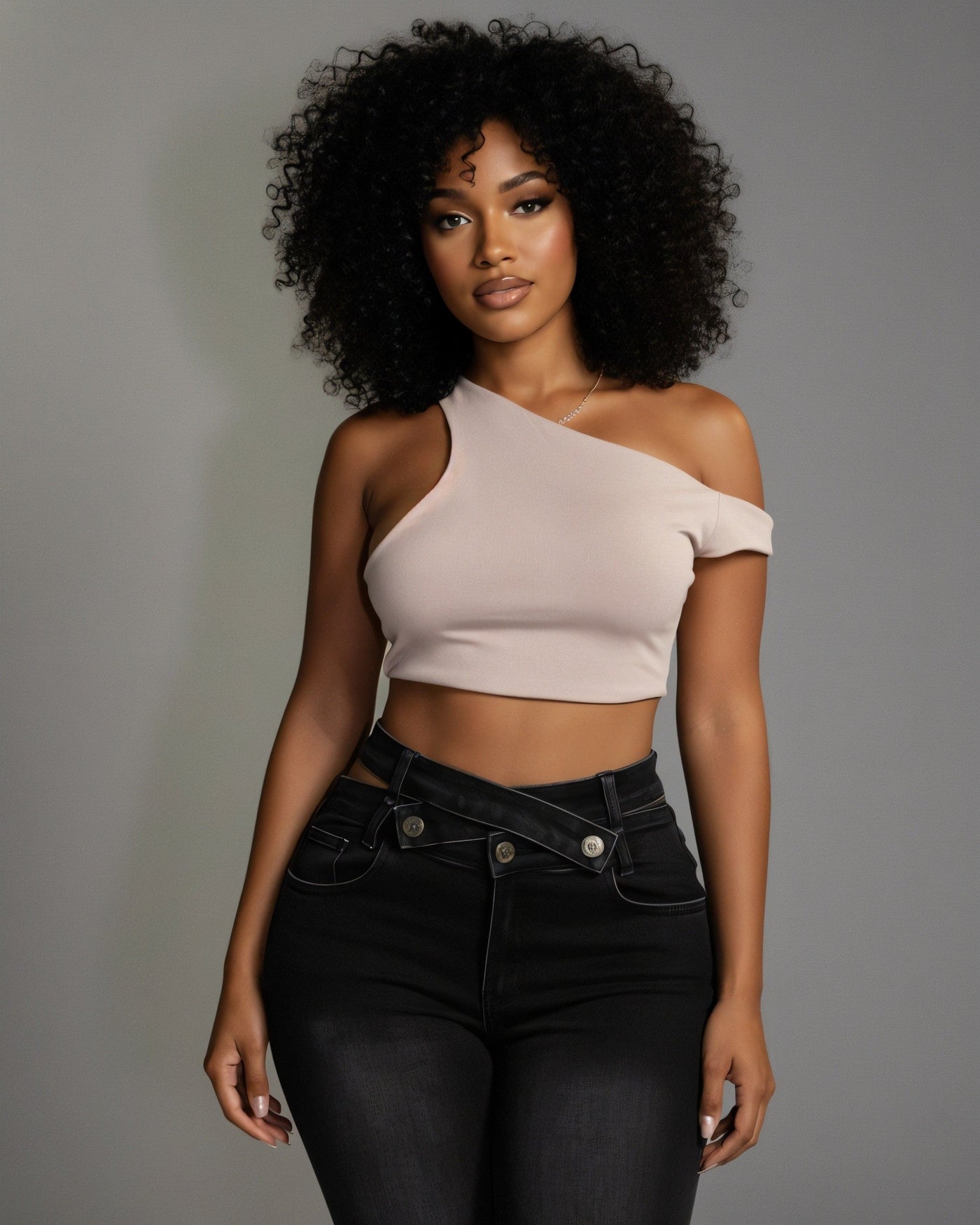 HAZE Denim Criss-Cross Waistband Cargo Pants