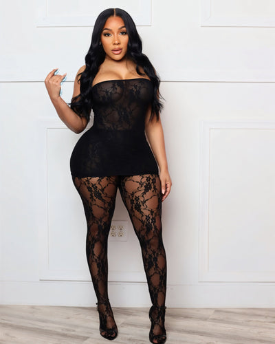 NATASHA Mini Dress & Tights Set