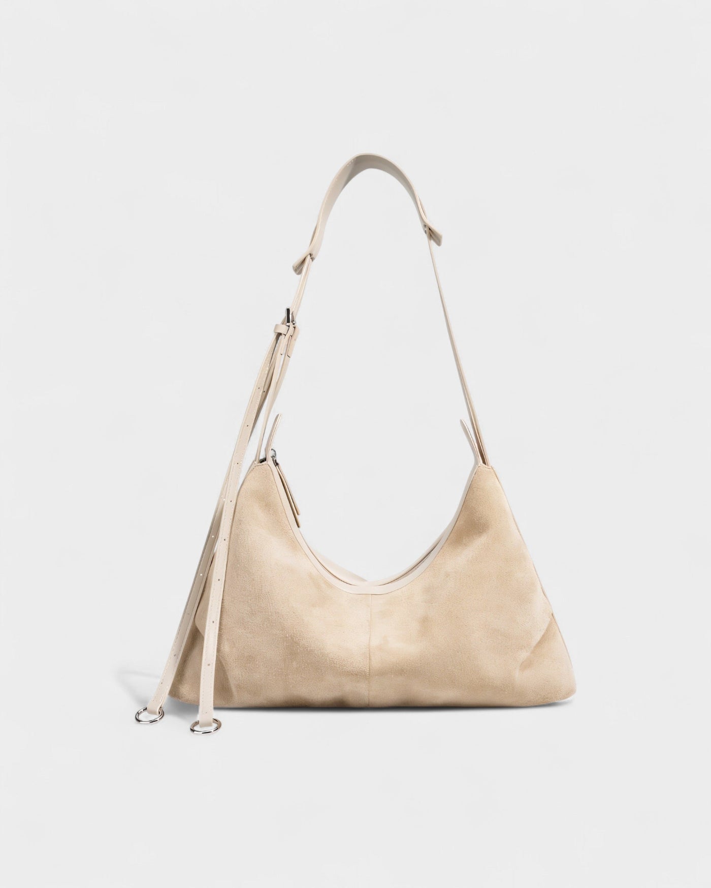YENNA Faux Suede Dumpling Shoulder Bag