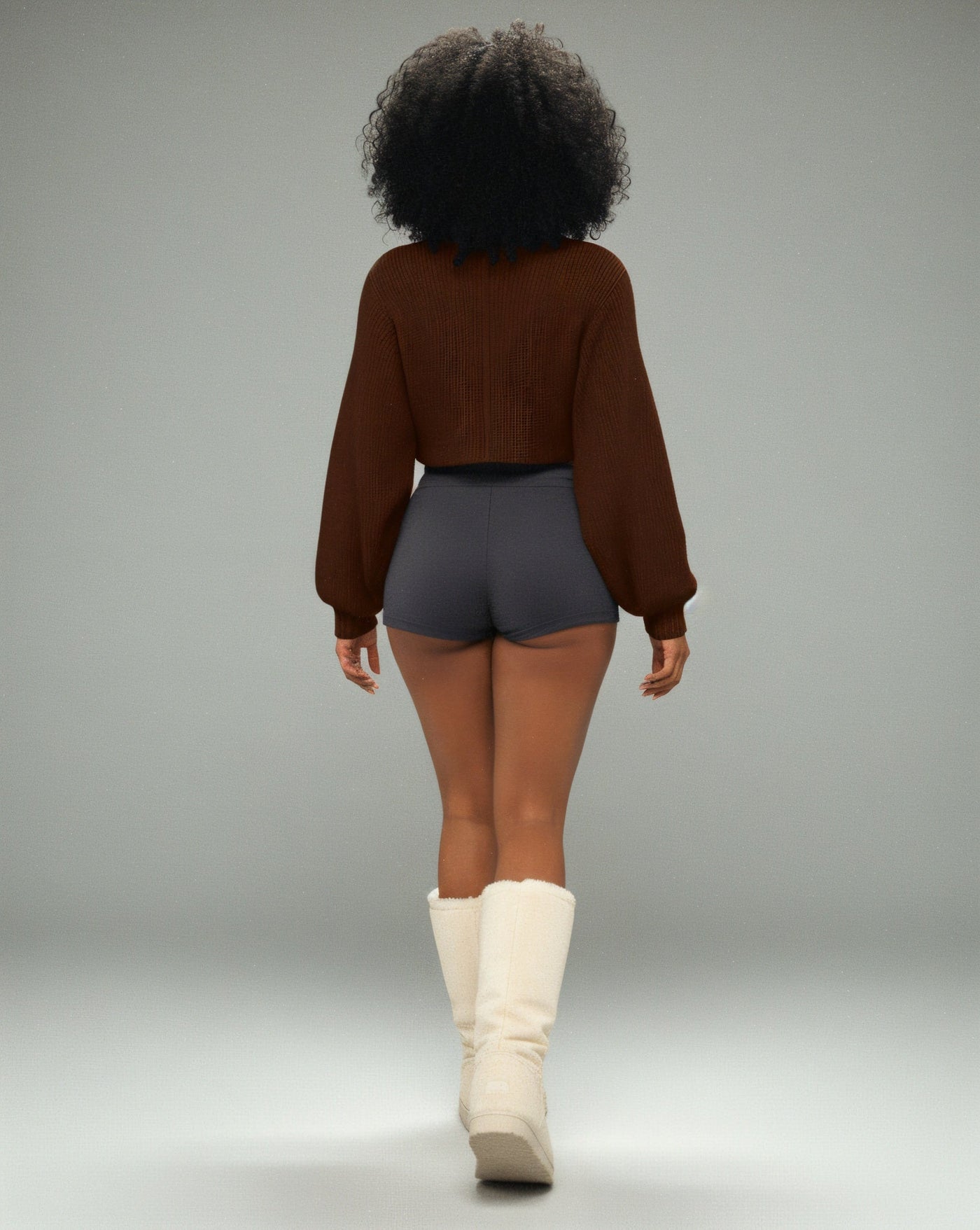 SUNNIVA Ribbed V-Cut Cropped Knit Sweater