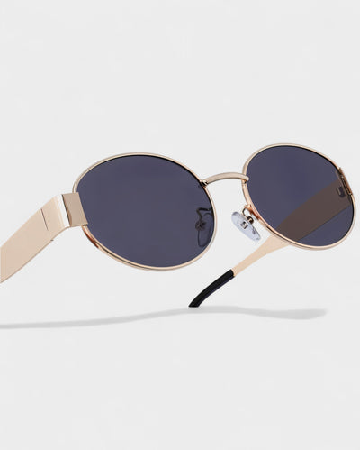DACY Retro Slim Oval Frame Sunglasses