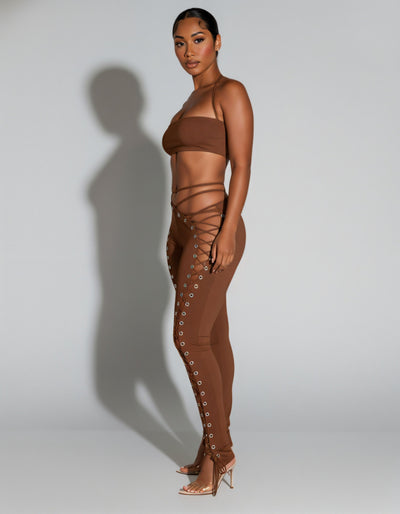 SORELA Crop Top & Lace-up Pants Set