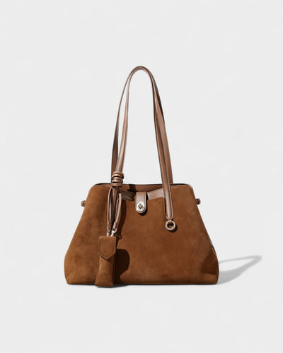 ORLINA Faux Suede Tote with Top Turn-Lock