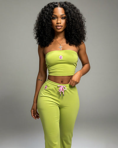 CASHLEY Bandeau Top and Flare Pants Set