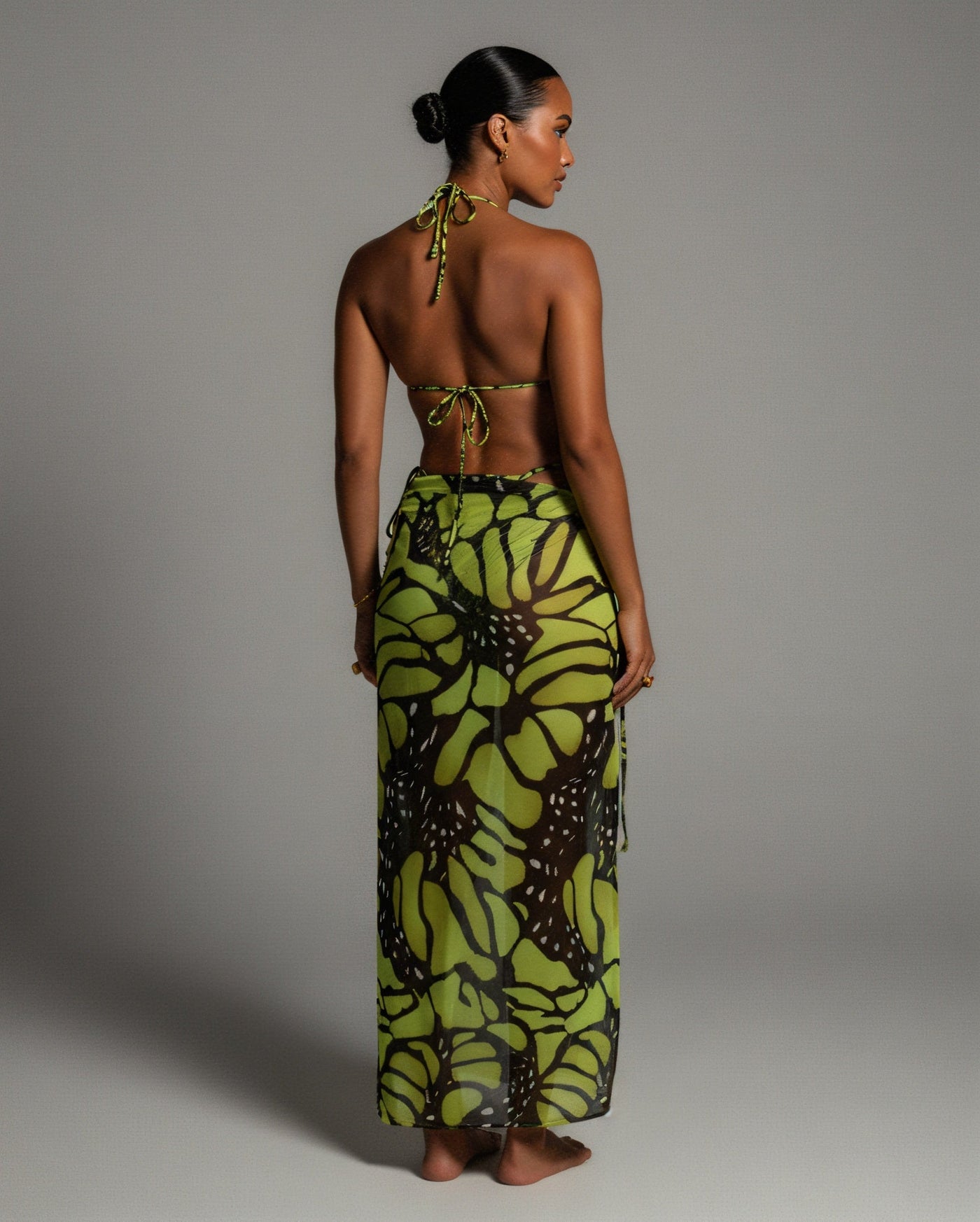 MARIAN 3-Piece Butterfly Print Bikini Set