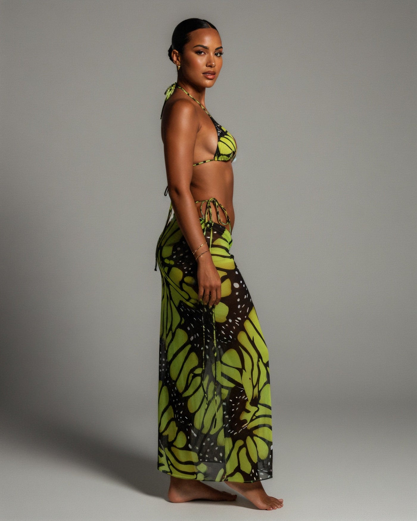 MARIAN 3-Piece Butterfly Print Bikini Set