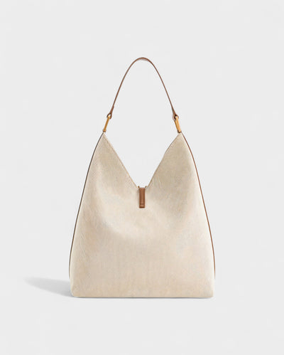 KALIYA Faux Suede Hobo Shoulder Bag