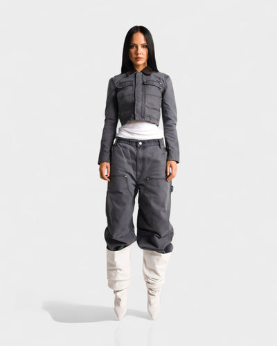 BELLARA Faux Leather Slouchy Pointed Toe Stiletto Boots