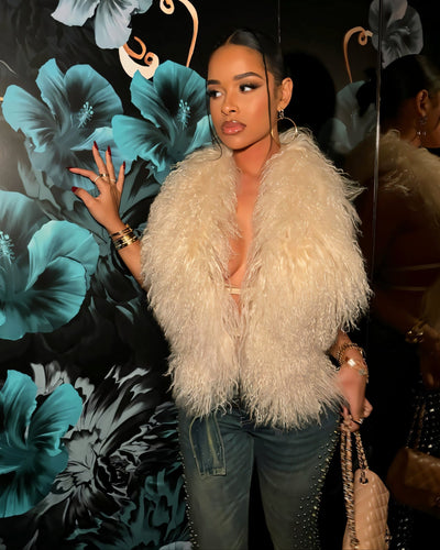 KAREYA Faux Fur Vest Top