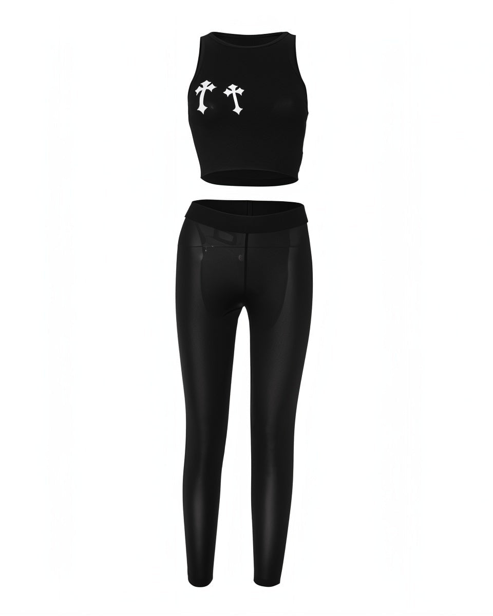 ERIN Cropped Top and Slim Pants Set