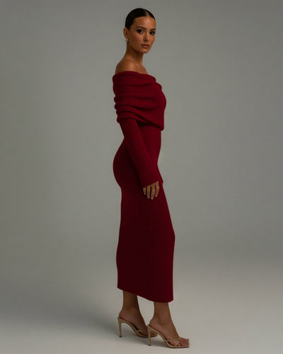 ANGELICA Knit Off-Shoulder Maxi Dress